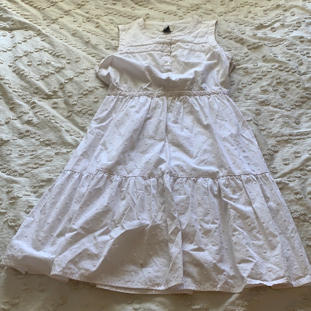 White Swiss dot dress